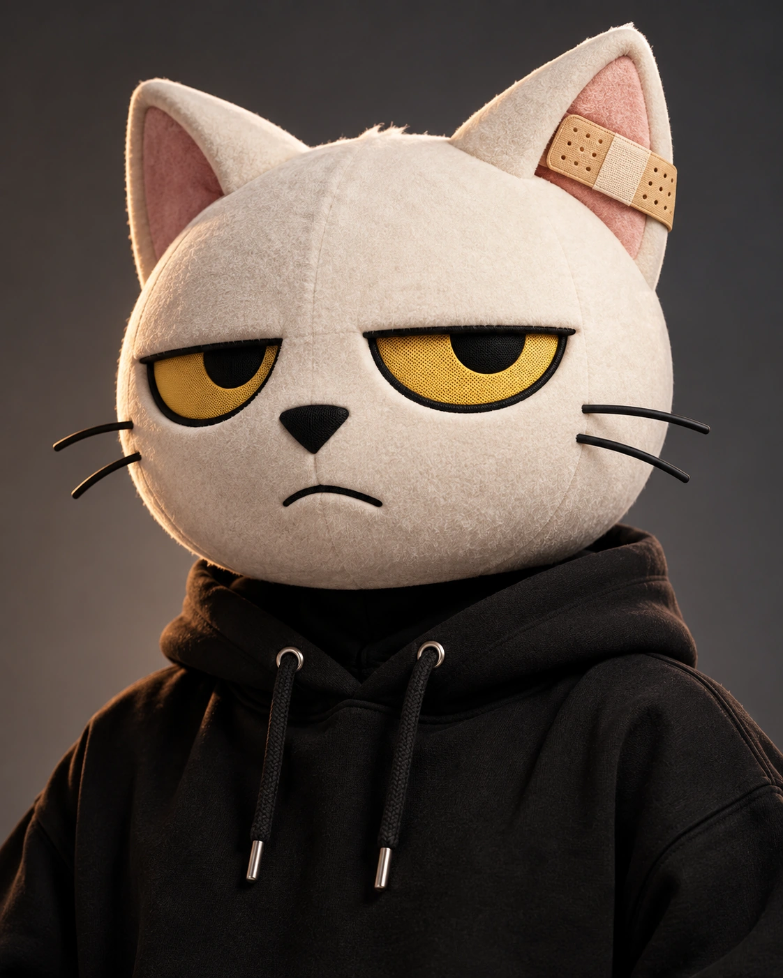 Close portrait of the Feral Kitty Club mascot head