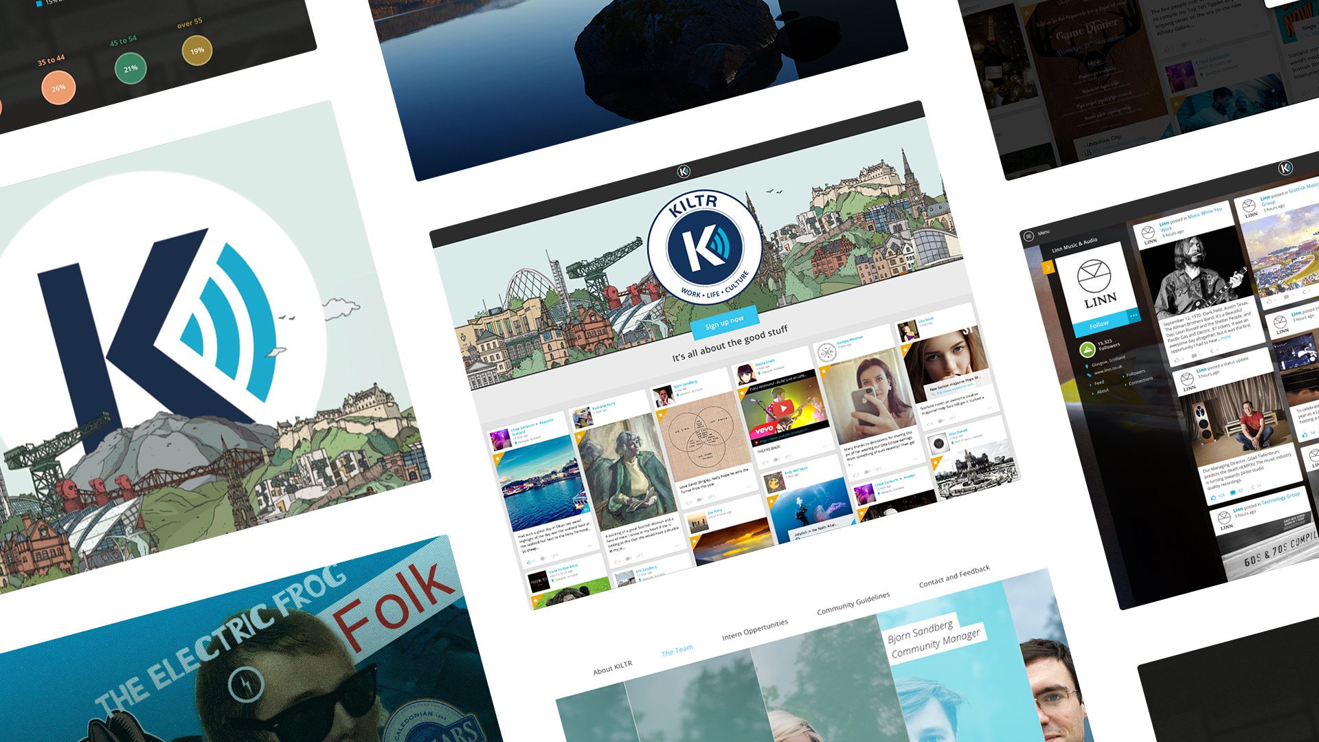 KILTR visual system and product screens