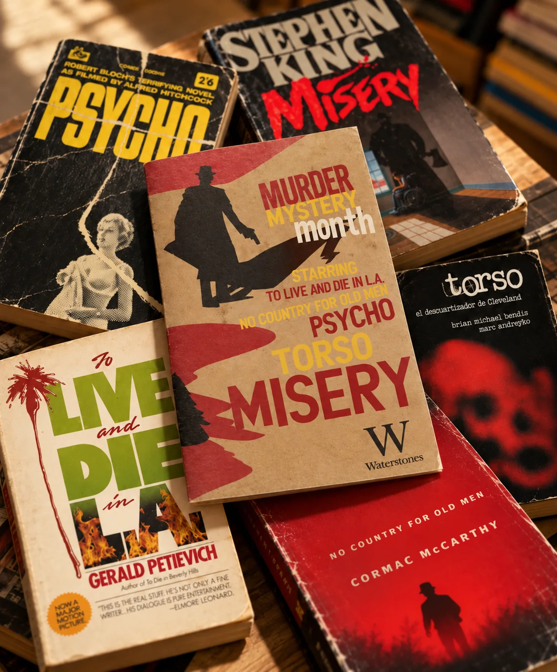 Murder Mystery Month booklet with featured titles