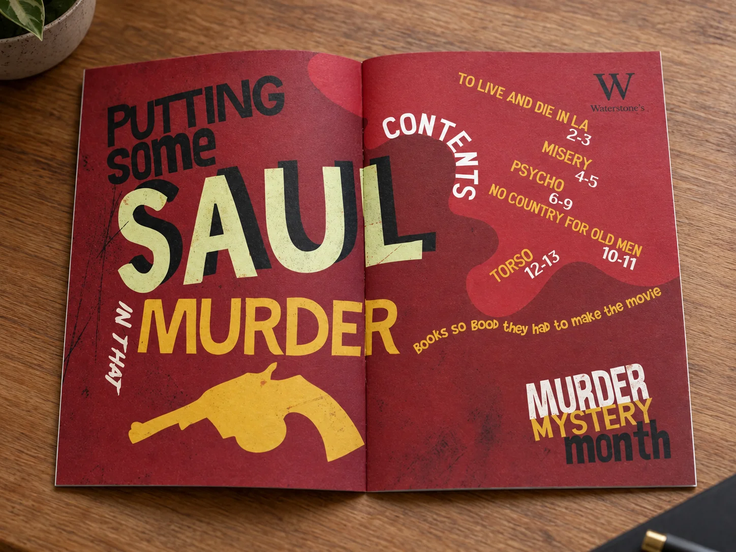Murder Mystery Month contents spread
