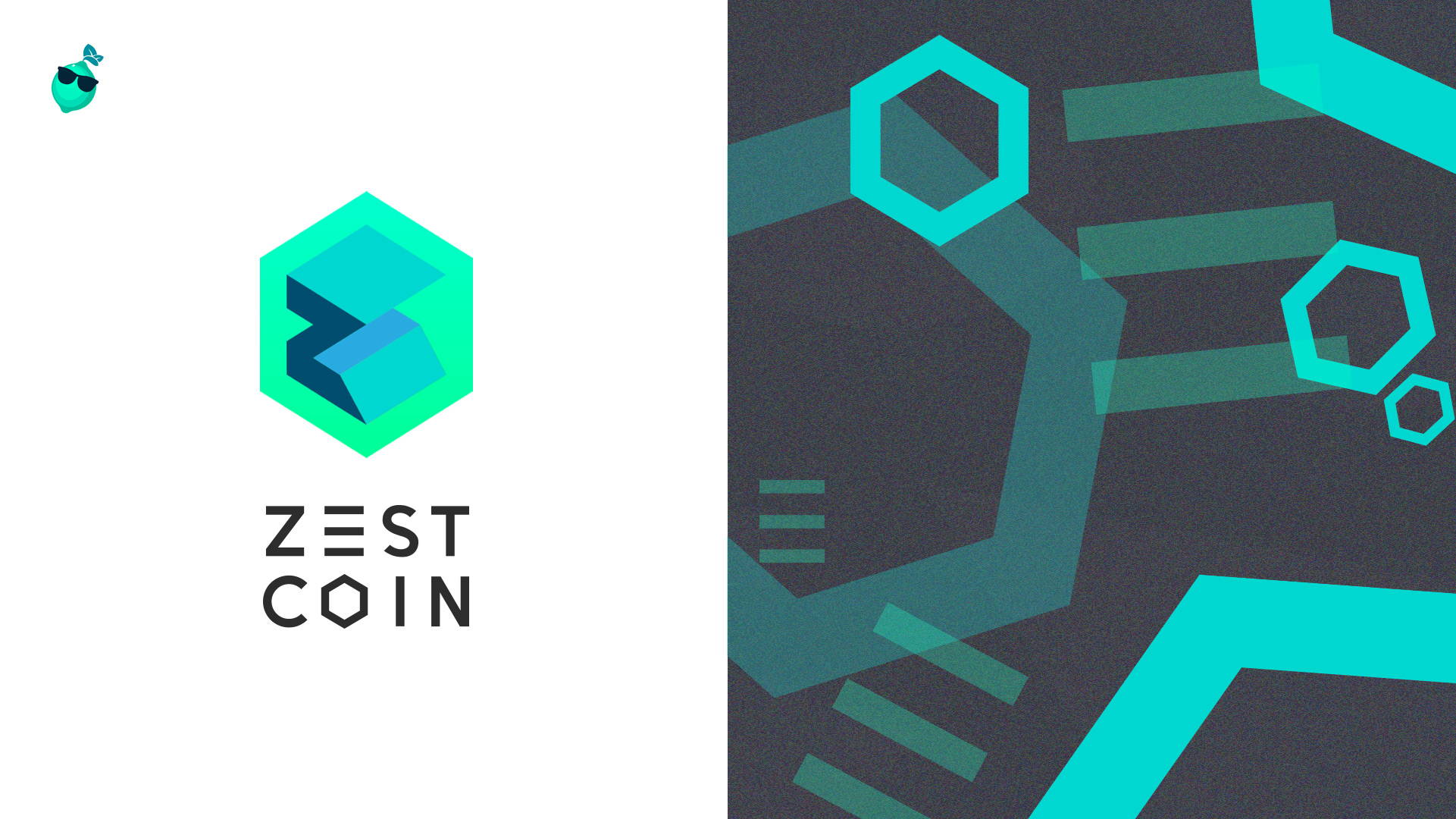 ZestCoin rebrand from lime mascot to geometric blockchain identity